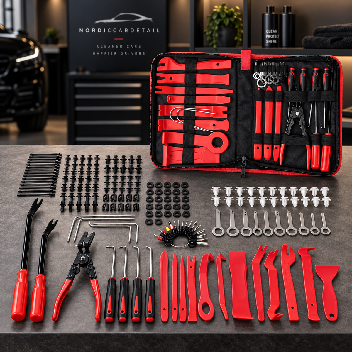 238-piece automotive trim removal tool kit